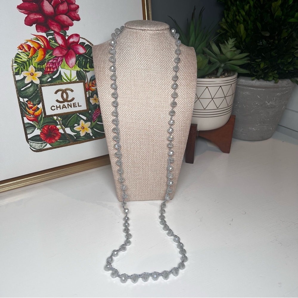 Elegant Gray Beaded Necklace